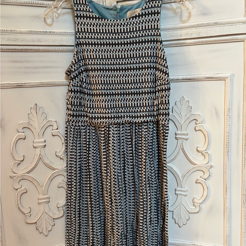 LOFT Black and White Patterned Dress